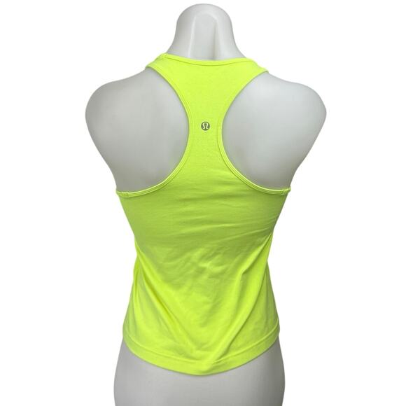 Lululemon Neon Green Racerback Sleeveless Yoga Workout Athletic Tank Top Size 4 - Picture 2 of 3